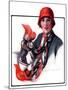 "Woman in Red Cloche and Scarf,"November 8, 1924-Katherine R. Wireman-Mounted Giclee Print