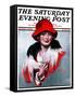 "Woman in Red Hat," Saturday Evening Post Cover, March 3, 1923-Neysa Mcmein-Framed Stretched Canvas