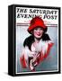 "Woman in Red Hat," Saturday Evening Post Cover, March 3, 1923-Neysa Mcmein-Framed Stretched Canvas