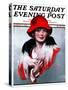 "Woman in Red Hat," Saturday Evening Post Cover, March 3, 1923-Neysa Mcmein-Stretched Canvas