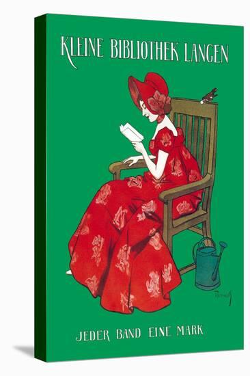 Woman in Red Reading-Ferdinand Von Reznicek-Stretched Canvas