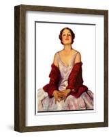 "Woman in Red Stole,"July 22, 1933-Penrhyn Stanlaws-Framed Giclee Print