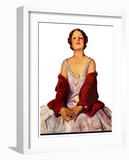 "Woman in Red Stole,"July 22, 1933-Penrhyn Stanlaws-Framed Giclee Print