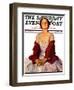 "Woman in Red Stole," Saturday Evening Post Cover, July 22, 1933-Penrhyn Stanlaws-Framed Giclee Print