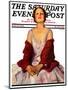 "Woman in Red Stole," Saturday Evening Post Cover, July 22, 1933-Penrhyn Stanlaws-Mounted Giclee Print
