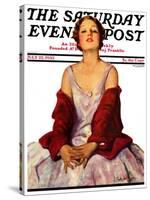 "Woman in Red Stole," Saturday Evening Post Cover, July 22, 1933-Penrhyn Stanlaws-Stretched Canvas