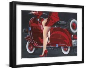 Woman in Red-Miguel Garigliano-Framed Giclee Print