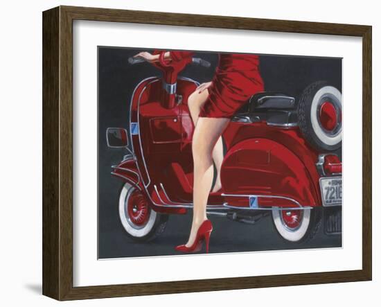 Woman in Red-Miguel Garigliano-Framed Giclee Print