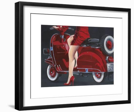 Woman in Red-Miguel Garigliano-Framed Giclee Print