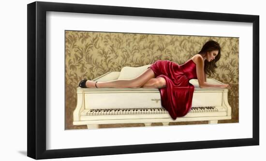 Woman in Red-John Silver-Framed Art Print