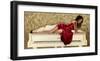 Woman in Red-John Silver-Framed Art Print
