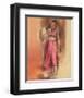 Woman in Red-Talantbek Chekirov-Framed Art Print