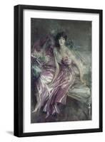 Woman in Rose, Olivia De Subercaseaux Concha-Giovanni Boldini-Framed Art Print