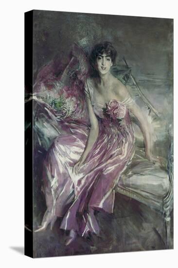 Woman in Rose, Olivia De Subercaseaux Concha-Giovanni Boldini-Stretched Canvas