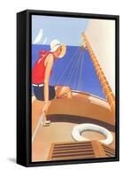 Woman in Sailboat-null-Framed Stretched Canvas