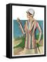 "Woman in Sandtrap,"June 9, 1928-Penrhyn Stanlaws-Framed Stretched Canvas