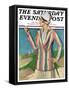 "Woman in Sandtrap," Saturday Evening Post Cover, June 9, 1928-Penrhyn Stanlaws-Framed Stretched Canvas