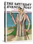 "Woman in Sandtrap," Saturday Evening Post Cover, June 9, 1928-Penrhyn Stanlaws-Stretched Canvas