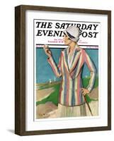 "Woman in Sandtrap," Saturday Evening Post Cover, June 9, 1928-Penrhyn Stanlaws-Framed Giclee Print