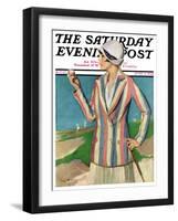 "Woman in Sandtrap," Saturday Evening Post Cover, June 9, 1928-Penrhyn Stanlaws-Framed Giclee Print