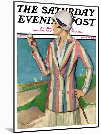 "Woman in Sandtrap," Saturday Evening Post Cover, June 9, 1928-Penrhyn Stanlaws-Mounted Giclee Print