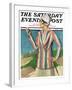 "Woman in Sandtrap," Saturday Evening Post Cover, June 9, 1928-Penrhyn Stanlaws-Framed Giclee Print