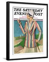 "Woman in Sandtrap," Saturday Evening Post Cover, June 9, 1928-Penrhyn Stanlaws-Framed Giclee Print