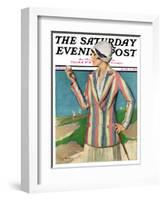 "Woman in Sandtrap," Saturday Evening Post Cover, June 9, 1928-Penrhyn Stanlaws-Framed Giclee Print