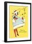 Woman in Santa Claus Dress-null-Framed Art Print