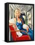 Woman in Sapphire Blue Dress-Catherine Abel-Framed Stretched Canvas