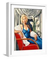 Woman in Sapphire Blue Dress-Catherine Abel-Framed Giclee Print