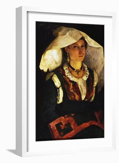 Woman in Sardinian Costume, Ca 1875-Michele Cammarano-Framed Giclee Print