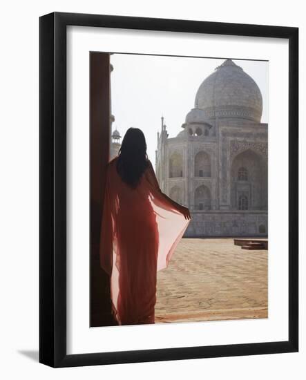 Woman in Sari at Taj Mahal, Agra, Uttar Pradesh, India (Mr)-Ian Trower-Framed Photographic Print