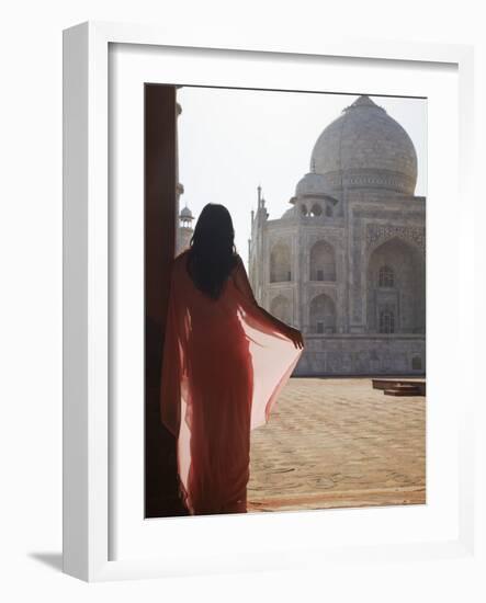 Woman in Sari at Taj Mahal, Agra, Uttar Pradesh, India (Mr)-Ian Trower-Framed Photographic Print