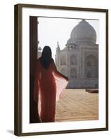 Woman in Sari at Taj Mahal, Agra, Uttar Pradesh, India (Mr)-Ian Trower-Framed Photographic Print