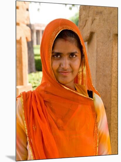 Woman in Sari Dress at Qutub Minar Complex, New Delhi, India-Bill Bachmann-Mounted Photographic Print