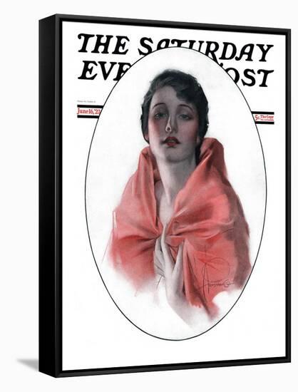 "Woman in Shawl," Saturday Evening Post Cover, June 16, 1923-Rolf Armstrong-Framed Stretched Canvas