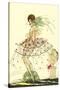 Woman in Sheer Dress with Bird of Paradise-null-Stretched Canvas