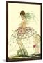 Woman in Sheer Dress with Bird of Paradise-null-Framed Art Print