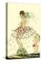 Woman in Sheer Dress with Bird of Paradise-null-Stretched Canvas