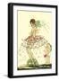 Woman in Sheer Dress with Bird of Paradise-null-Framed Art Print