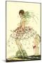 Woman in Sheer Dress with Bird of Paradise-null-Mounted Art Print