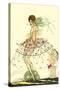 Woman in Sheer Dress with Bird of Paradise-null-Stretched Canvas