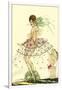 Woman in Sheer Dress with Bird of Paradise-Found Image Press-Framed Giclee Print