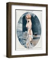 Woman in Slip 1918-Maurice Milliere-Framed Art Print