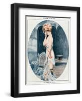 Woman in Slip 1918-Maurice Milliere-Framed Art Print