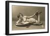 Woman in Slip and Shoes-null-Framed Art Print