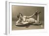 Woman in Slip and Shoes-null-Framed Art Print