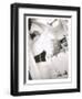 Woman in Strapless Bra Fixing Hair-null-Framed Art Print