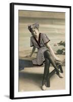 Woman in summer dress, early 1900s-French School-Framed Photographic Print